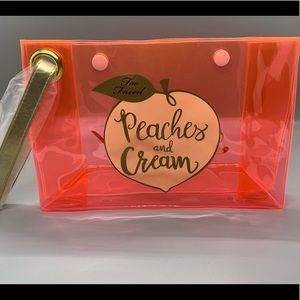 *Limited Edition* Too Faced Peaches and Cream neon orange makeup bag/clutch
